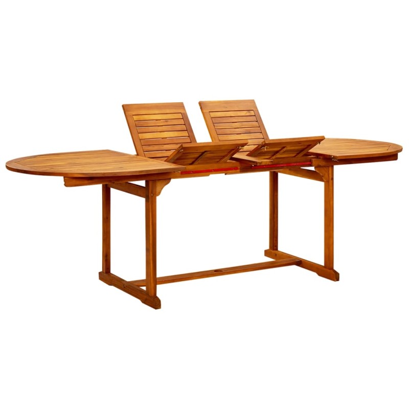vidaXL Mesa de comedor jardín madera maciza acacia (160-240)x100x75 cm vidaXL Mesa de comedor jardín madera maciza acacia (160-240)x100x75 cm