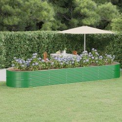vidaXL Jardinera arriate acero recubrimiento polvo verde 510x140x68 cm