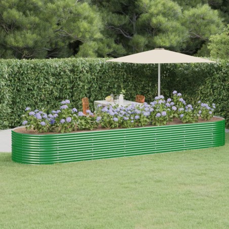 vidaXL Jardinera arriate acero recubrimiento polvo verde 510x140x68 cm