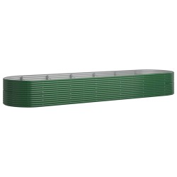 vidaXL Jardinera arriate acero recubrimiento polvo verde 510x140x68 cm