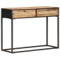 vidaXL Mesa consola de madera de mango rugosa 100x35x75 cm vidaXL Mesa consola de madera de mango rugosa 100x35x75 cm