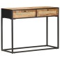 vidaXL Mesa consola de madera de mango rugosa 100x35x75 cm vidaXL Mesa consola de madera de mango rugosa 100x35x75 cm