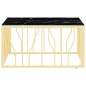 vidaXL Mesa de centro de acero inoxidable y vidrio dorada 80x80x40 cm vidaXL Mesa de centro de acero inoxidable y vidrio dorada 80x80x40 cm