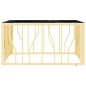vidaXL Mesa de centro de acero inoxidable y vidrio dorada 80x80x40 cm vidaXL Mesa de centro de acero inoxidable y vidrio dorada 80x80x40 cm
