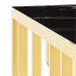 vidaXL Mesa de centro de acero inoxidable y vidrio dorada 80x80x40 cm vidaXL Mesa de centro de acero inoxidable y vidrio dorada 80x80x40 cm