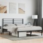 vidaXL Estructura de cama con cabecero metal negro 150x200 cm vidaXL Estructura de cama con cabecero metal negro 150x200 cm