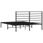 vidaXL Estructura de cama con cabecero metal negro 150x200 cm vidaXL Estructura de cama con cabecero metal negro 150x200 cm