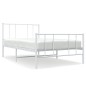 vidaXL Estructura cama metal cabecero y pie de cama blanca 100x190 cm vidaXL Estructura cama metal cabecero y pie de cama blanca 100x190 cm