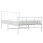 vidaXL Estructura cama metal cabecero y pie de cama blanca 100x190 cm vidaXL Estructura cama metal cabecero y pie de cama blanca 100x190 cm