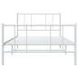 vidaXL Estructura cama metal cabecero y pie de cama blanca 100x190 cm vidaXL Estructura cama metal cabecero y pie de cama blanca 100x190 cm