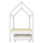 vidaXL Estructura de cama infantil cajón madera pino blanco 80x160 cm vidaXL Estructura de cama infantil cajón madera pino blanco 80x160 cm