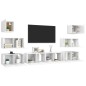 vidaXL Set de mueble para TV de 8 piezas madera contrachapada blanco vidaXL Set de mueble para TV de 8 piezas madera contrachapada blanco