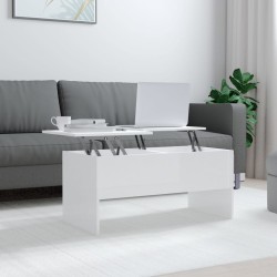 vidaXL Mesa de centro contrachapada blanco brillo 102x50,5x46,5 cm