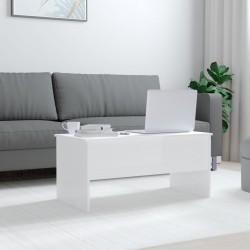 vidaXL Mesa de centro contrachapada blanco brillo 102x50,5x46,5 cm