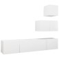 vidaXL Set de muebles de salón TV 4 piezas madera de ingeniería blanco vidaXL Set de muebles de salón TV 4 piezas madera de ingeniería blanco