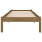 vidaXL Estructura de cama madera maciza marrón miel 75x190 cm
