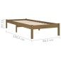 vidaXL Estructura de cama madera maciza marrón miel 75x190 cm
