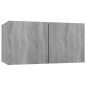 vidaXL Muebles para TV colgantes 3 uds madera gris Sonoma 60x30x30 cm