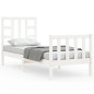 vidaXL Estructura de cama individual con cabecero madera maciza blanco vidaXL Estructura de cama individual con cabecero madera maciza blanco