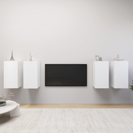 vidaXL Muebles de salón 4 uds madera ingeniería blanco 30,5x30x60 cm
