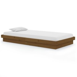 vidaXL Estructura de cama madera maciza marrón miel 100x200 cm
