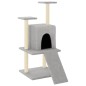 vidaXL Rascador para gatos con postes de sisal gris claro 110 cm vidaXL Rascador para gatos con postes de sisal gris claro 110 cm