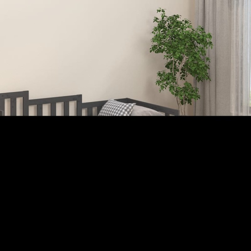 vidaXL Estructura de cama madera maciza de pino gris 100x200 cm vidaXL Estructura de cama madera maciza de pino gris 100x200 cm