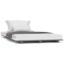 vidaXL Estructura de cama madera maciza de pino gris 90x190 cm
