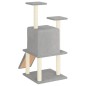 vidaXL Rascador para gatos con postes de sisal gris claro 110 cm vidaXL Rascador para gatos con postes de sisal gris claro 110 cm