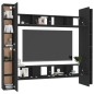 vidaXL Set de muebles de salón TV 8 piezas madera ingeniería negro