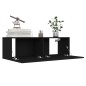 vidaXL Set de muebles de salón TV 8 piezas madera ingeniería negro