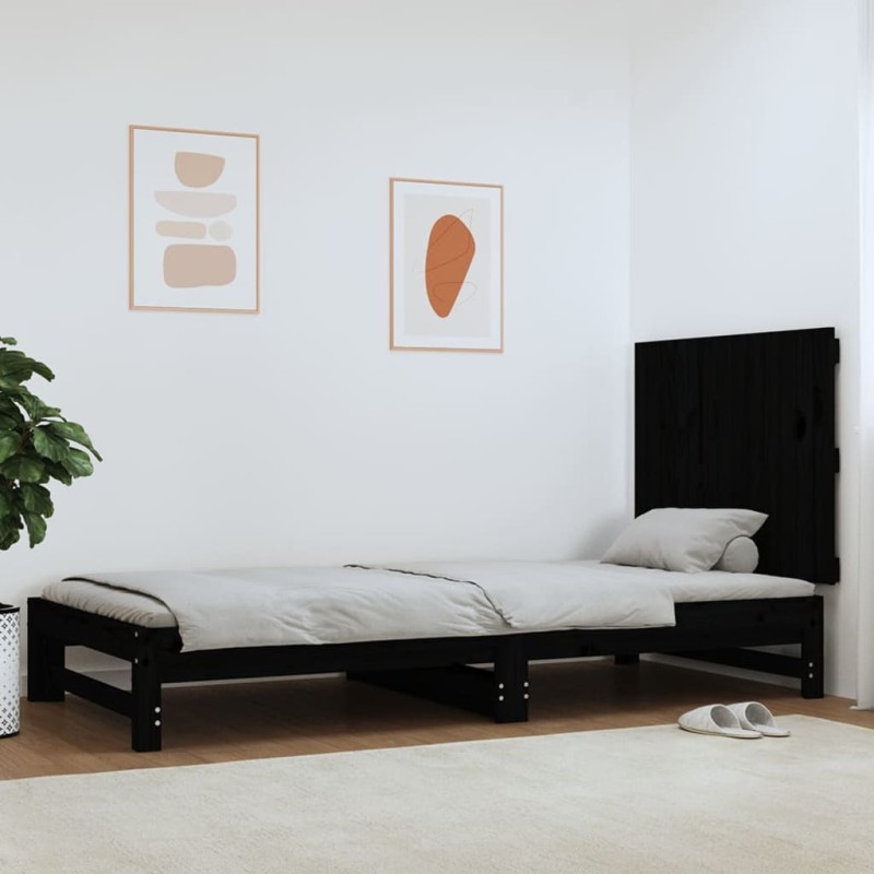 vidaXL Cabecero de cama pared madera maciza pino negro 82,5x3x60 cm vidaXL Cabecero de cama pared madera maciza pino negro 82,5x3x60 cm