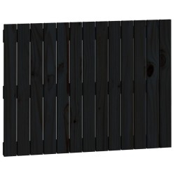vidaXL Cabecero de cama pared madera maciza pino negro 82,5x3x60 cm