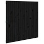 vidaXL Cabecero de cama de pared madera maciza pino negro 108x3x110 cm vidaXL Cabecero de cama de pared madera maciza pino negro 108x3x110 cm