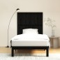 vidaXL Cabecero de cama de pared madera maciza pino negro 108x3x110 cm vidaXL Cabecero de cama de pared madera maciza pino negro 108x3x110 cm