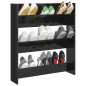 vidaXL Zapatero de pared madera contrachapada negro brillo 80x18x90 cm vidaXL Zapatero de pared madera contrachapada negro brillo 80x18x90 cm