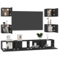 vidaXL Set de muebles de salón TV 6 pzas madera de ingeniería negro vidaXL Set de muebles de salón TV 6 pzas madera de ingeniería negro