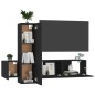 vidaXL Set de muebles de salón TV 3 pzas madera de ingeniería negro vidaXL Set de muebles de salón TV 3 pzas madera de ingeniería negro