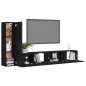 vidaXL Set de muebles de salón TV 3 pzas madera de ingeniería negro