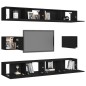 vidaXL Set de muebles de salón TV 6 piezas madera ingeniería negro vidaXL Set de muebles de salón TV 6 piezas madera ingeniería negro