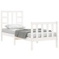 vidaXL Estructura de cama individual con cabecero madera maciza blanco vidaXL Estructura de cama individual con cabecero madera maciza blanco