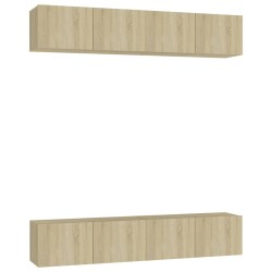 vidaXL Juego de muebles de salón 4 piezas roble Sonoma 80x30x30 cm