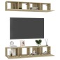 vidaXL Juego de muebles de salón 4 piezas roble Sonoma 80x30x30 cm vidaXL Juego de muebles de salón 4 piezas roble Sonoma 80x30x30 cm