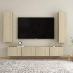 vidaXL Juego de muebles de salón 4 piezas roble Sonoma