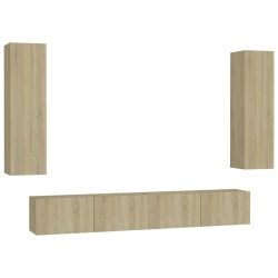 vidaXL Juego de muebles de salón 4 piezas roble Sonoma