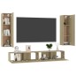 vidaXL Juego de muebles de salón 4 piezas roble Sonoma