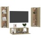 vidaXL Juego de muebles de salón 3 piezas roble Sonoma