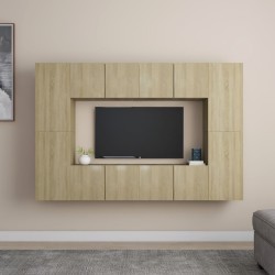 vidaXL Juego de muebles de salón 8 piezas roble Sonoma