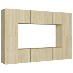 vidaXL Juego de muebles de salón 8 piezas roble Sonoma
