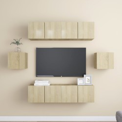 vidaXL Juego de muebles de salón 6 piezas roble Sonoma